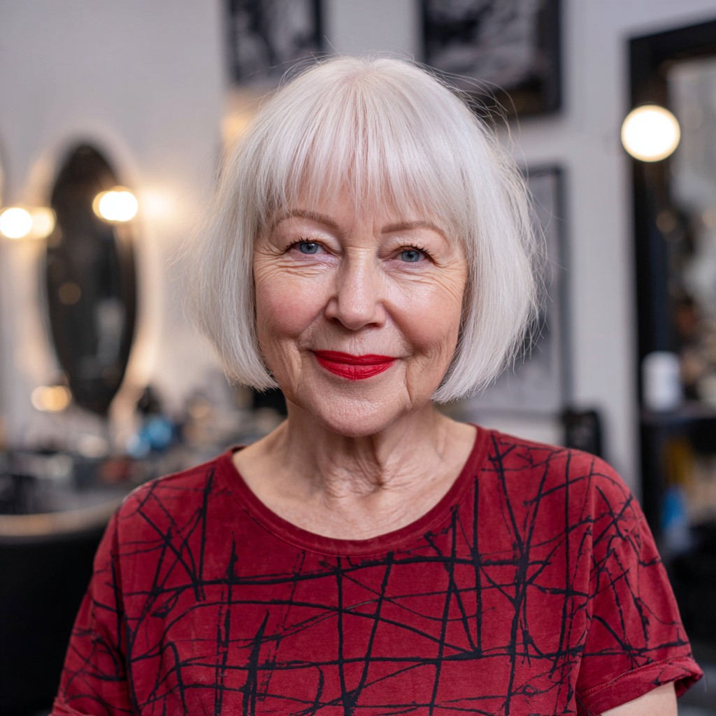 Classic Textured Bob with Soft Bangs