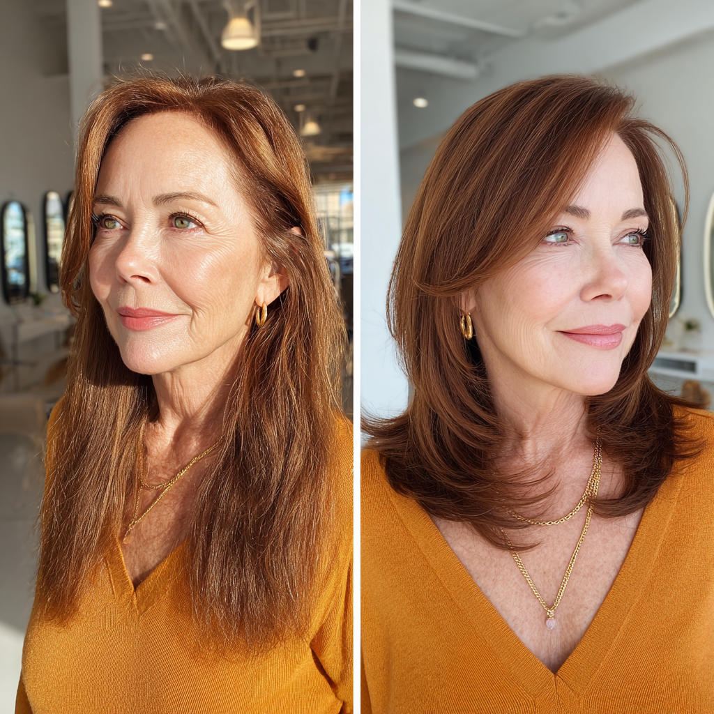 Elegant Layered Cut with Subtle Face-Framing Highlights