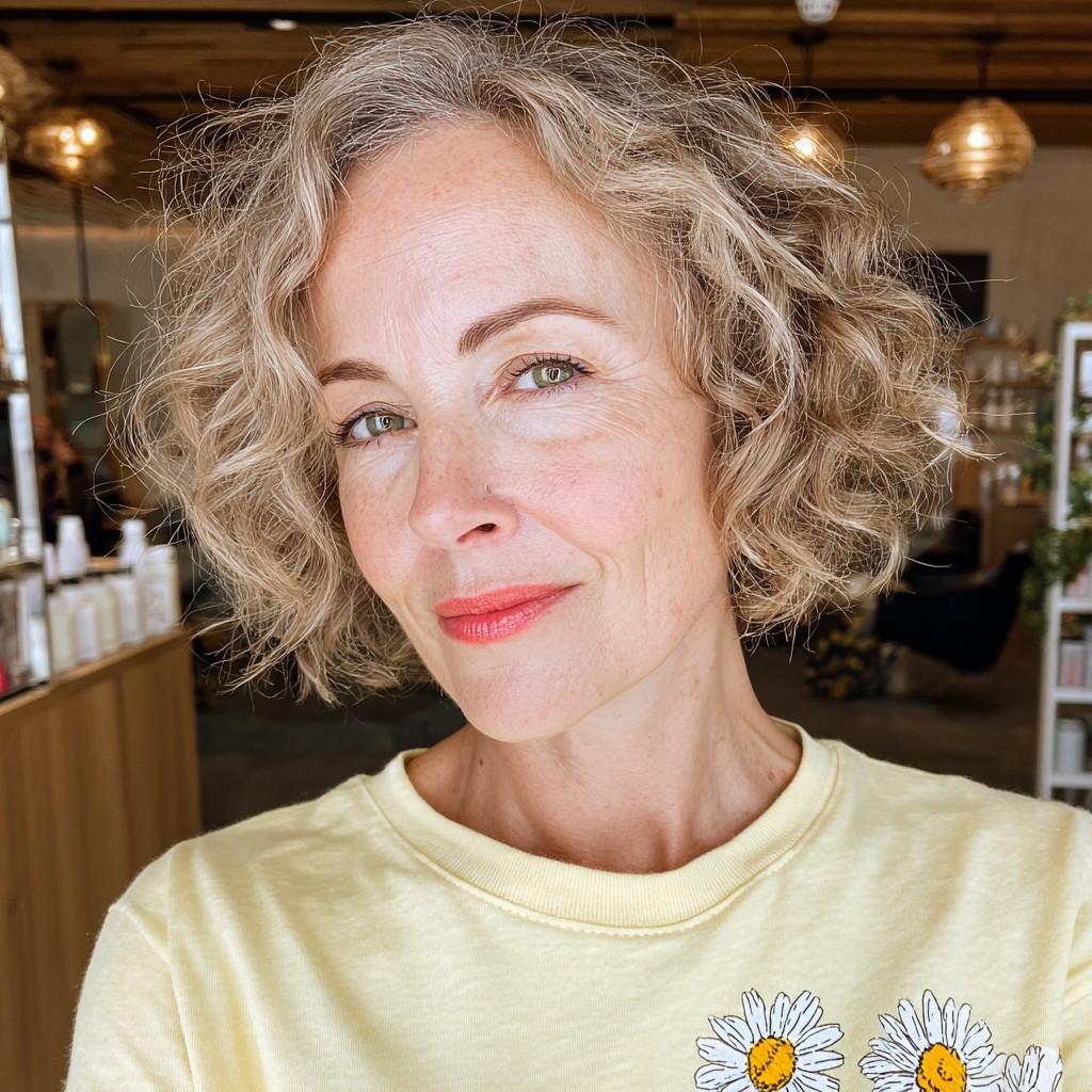 Soft Curly Lob with Face-Framing Layers