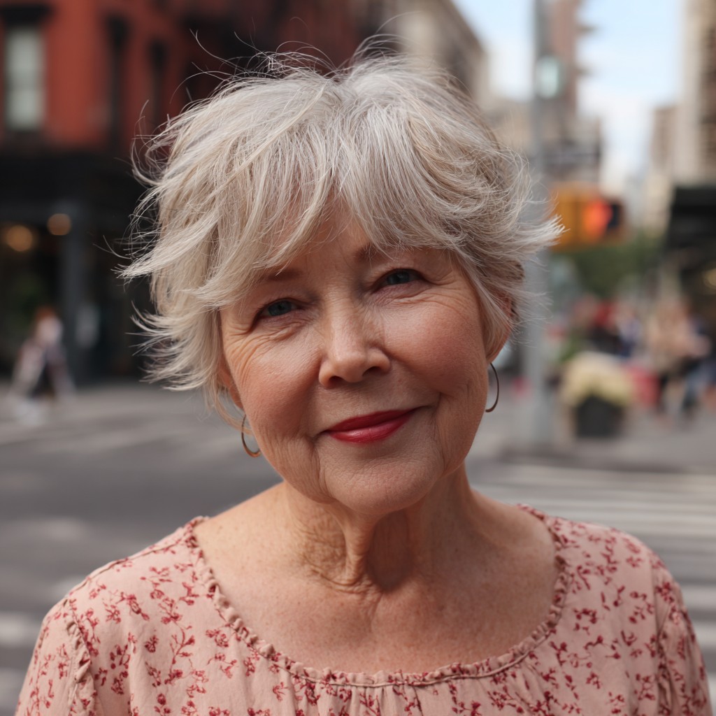 Soft Textured Silver Shag with Effortless Volume