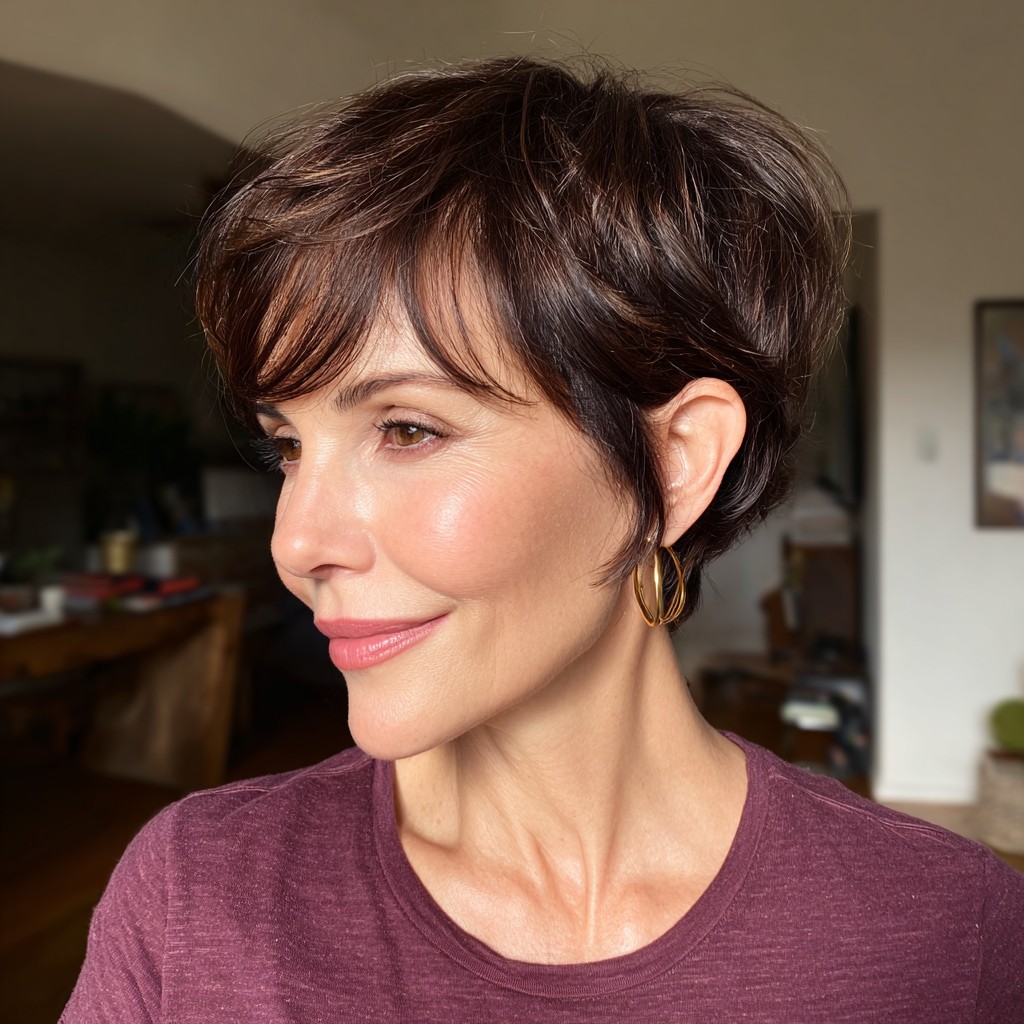 Textured Short Pixie with Soft Bangs