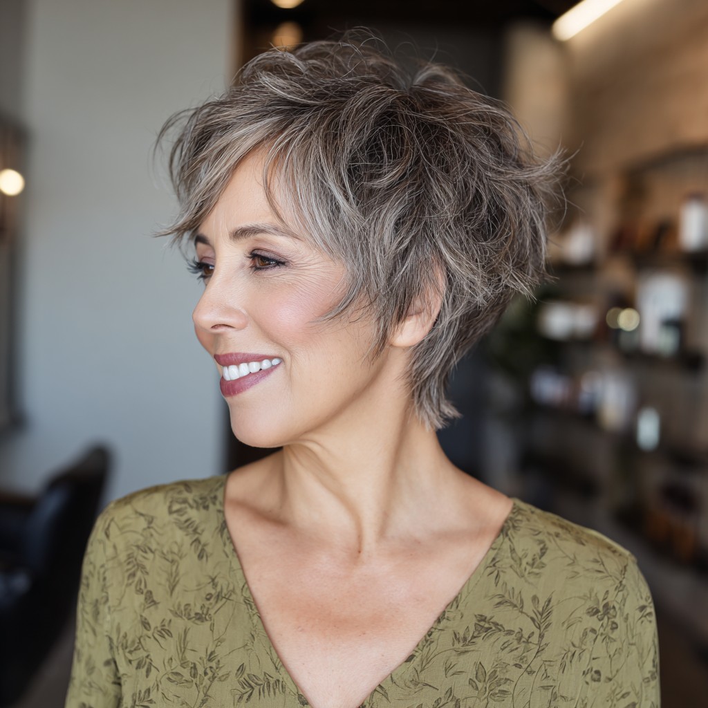 Textured Short Pixie with Soft Layers