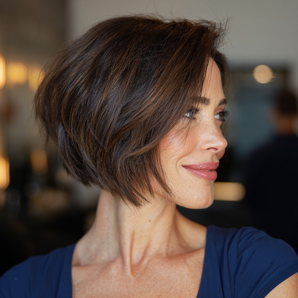 Elegant Textured Bob with Subtle Highlights