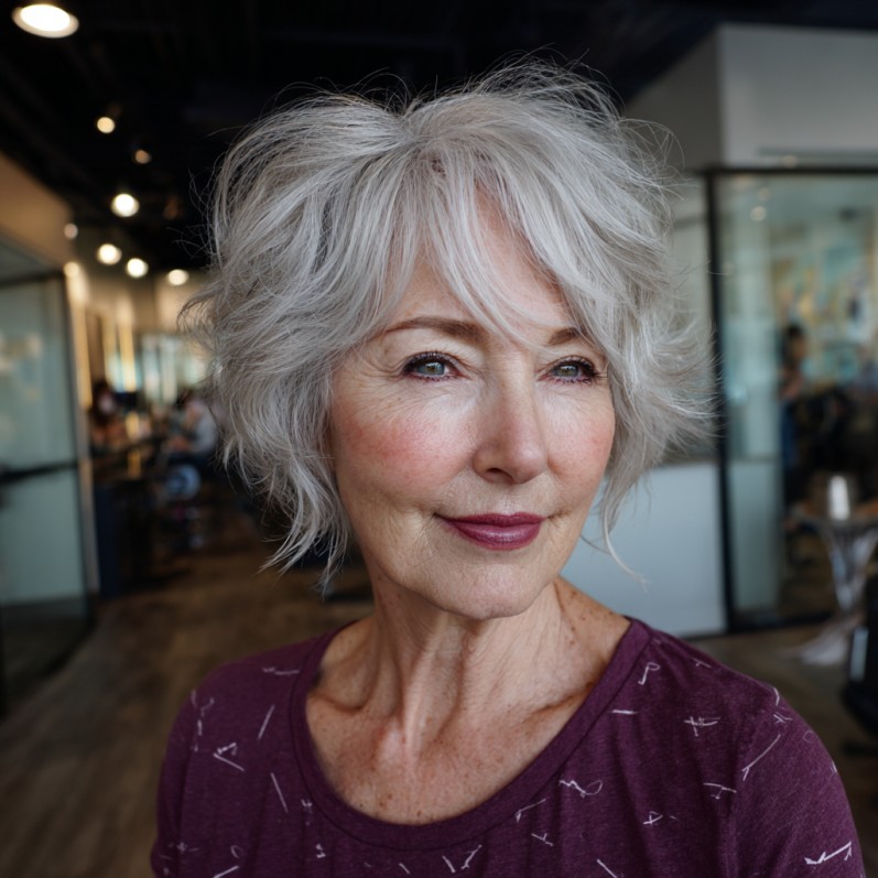 Textured Silver Mixie Shag with Lively Movement