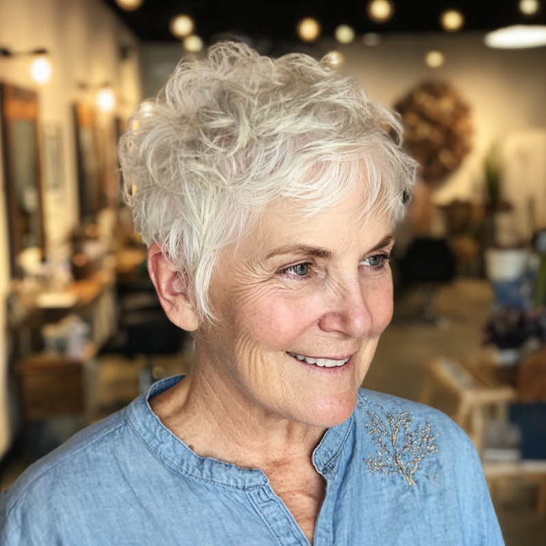 Chic Textured Pixie Cut with Soft Waves