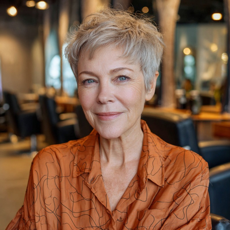 Textured Short Pixie Cut with Soft Layers