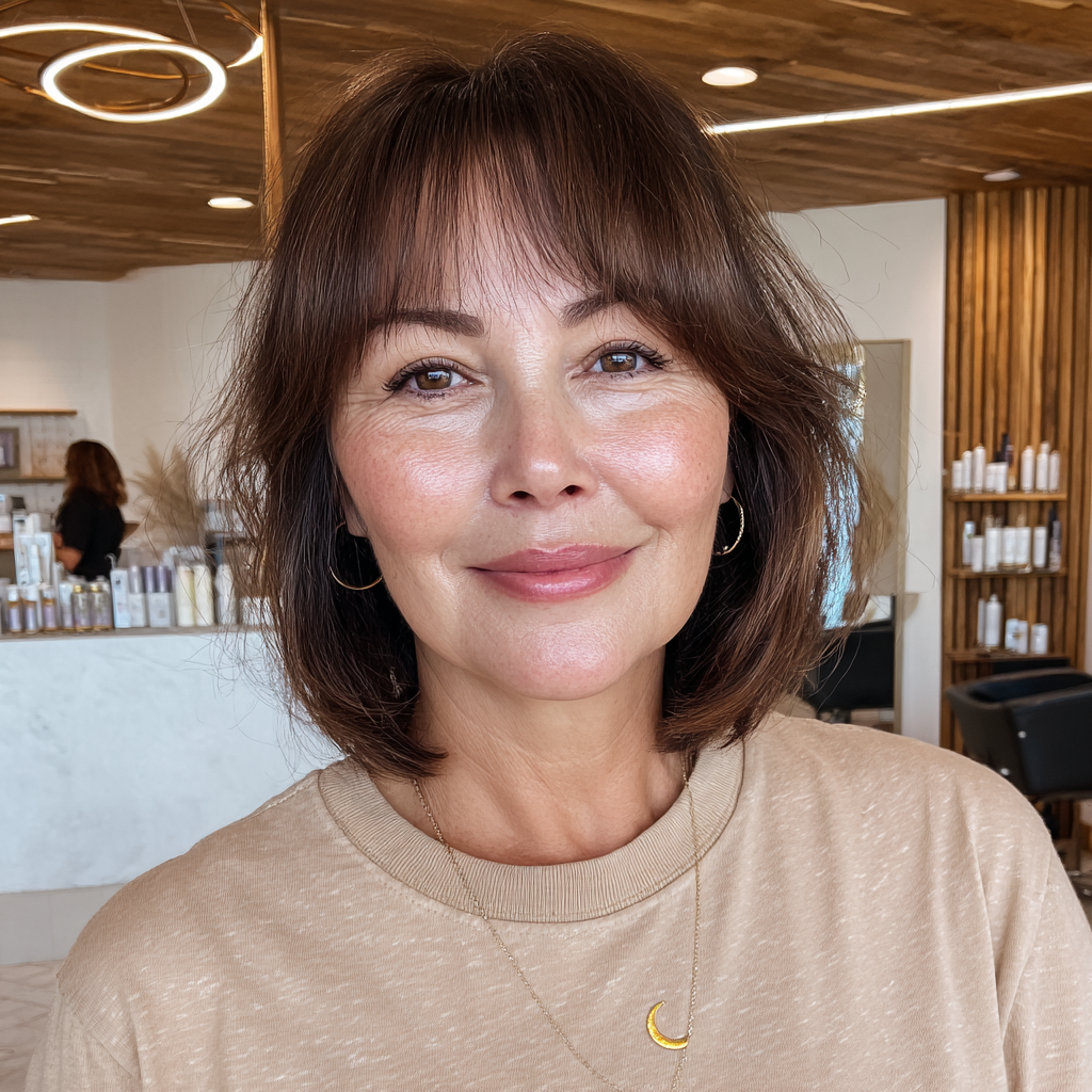Chic Textured Bob with Soft Bangs
