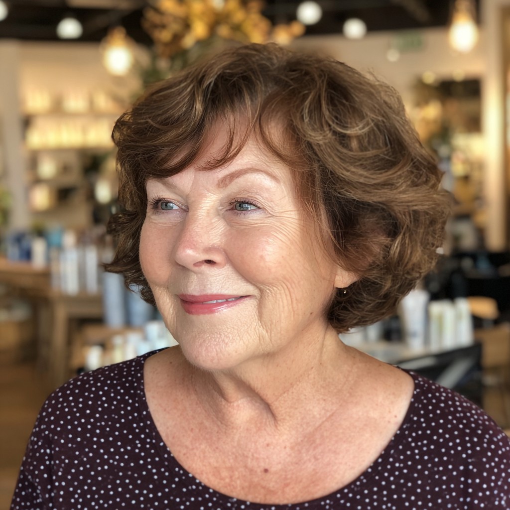 Charming Curly Bob with Soft Volume