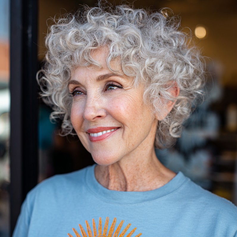 Charming Curly Mixie Shag with Face-Framing Layers