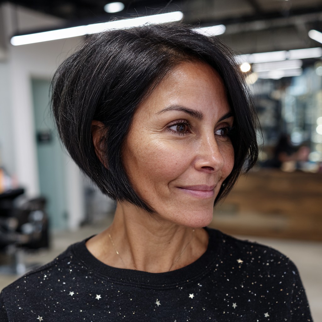 Chic Asymmetrical Bob with Subtle Textured Layers