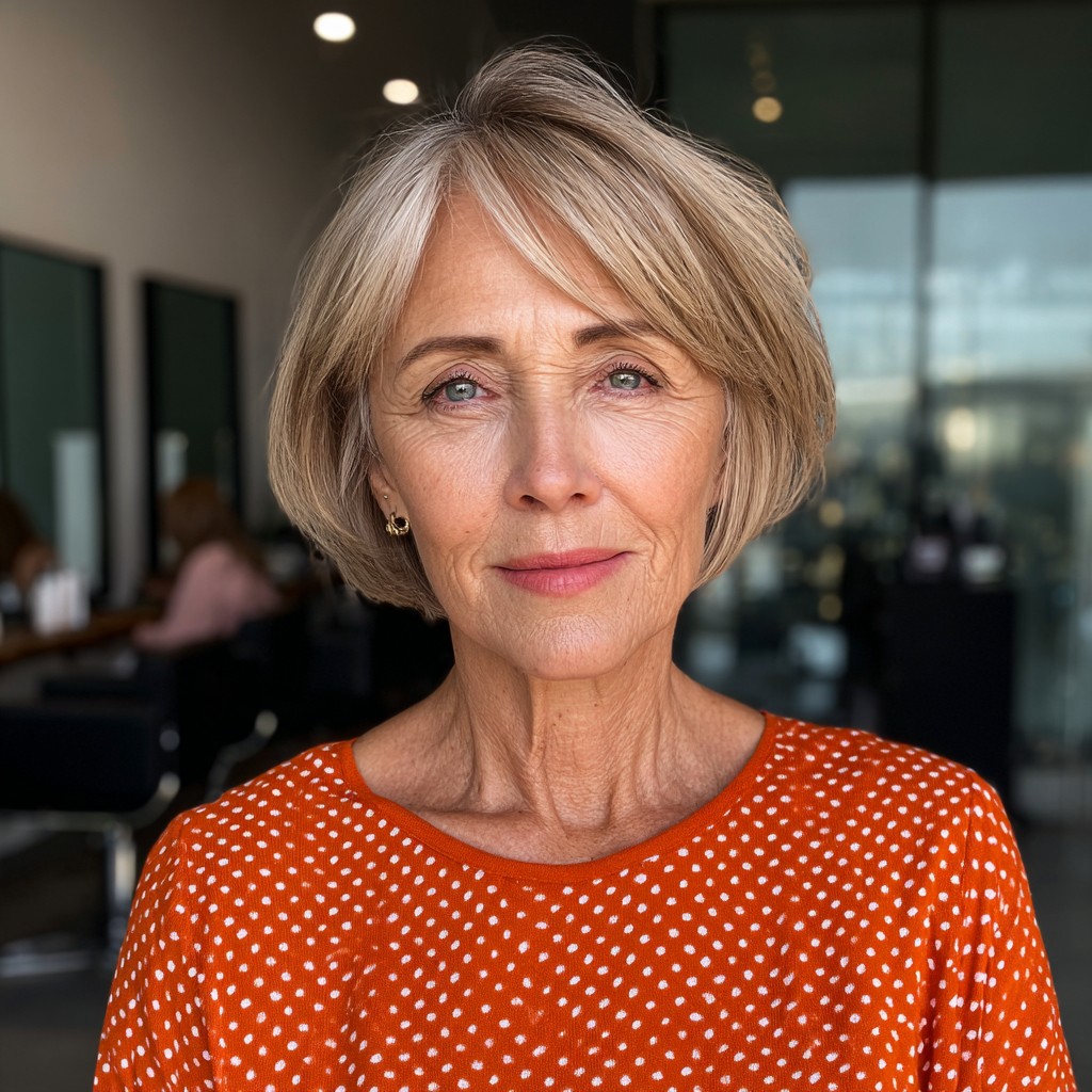 Chic Bronde Bob with Soft Face-Framing Layers