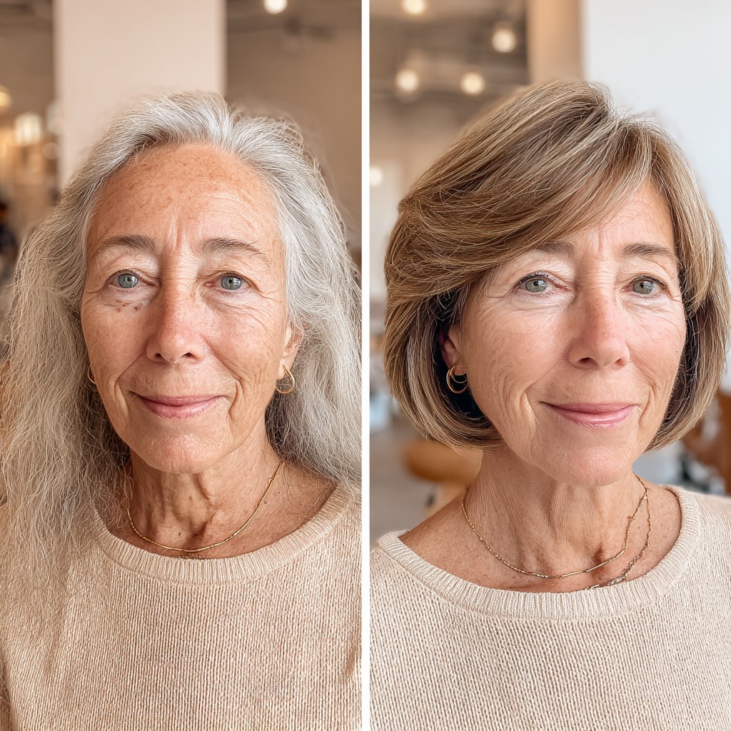 Chic Bronde Lob with Soft Edges