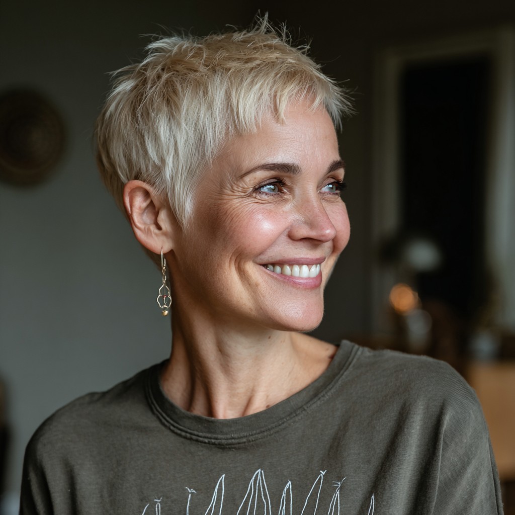 Chic Effortless Pixie Cut with Textured Layers