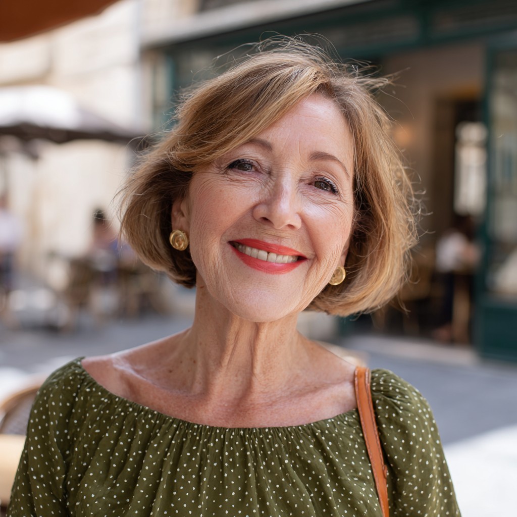 Chic Layered Bob with Subtle Bronde Highlights