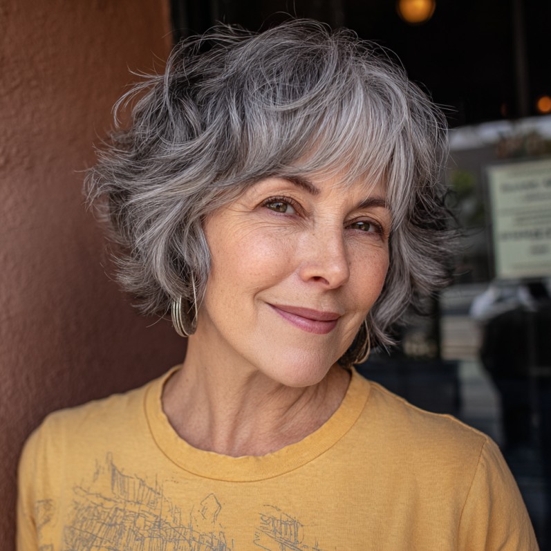 Chic Layered Mixie Shag with Soft Waves