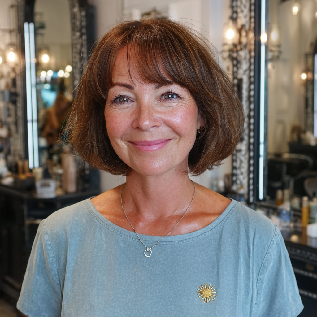 Chic Rounded Bob with Soft Face-Framing Layers
