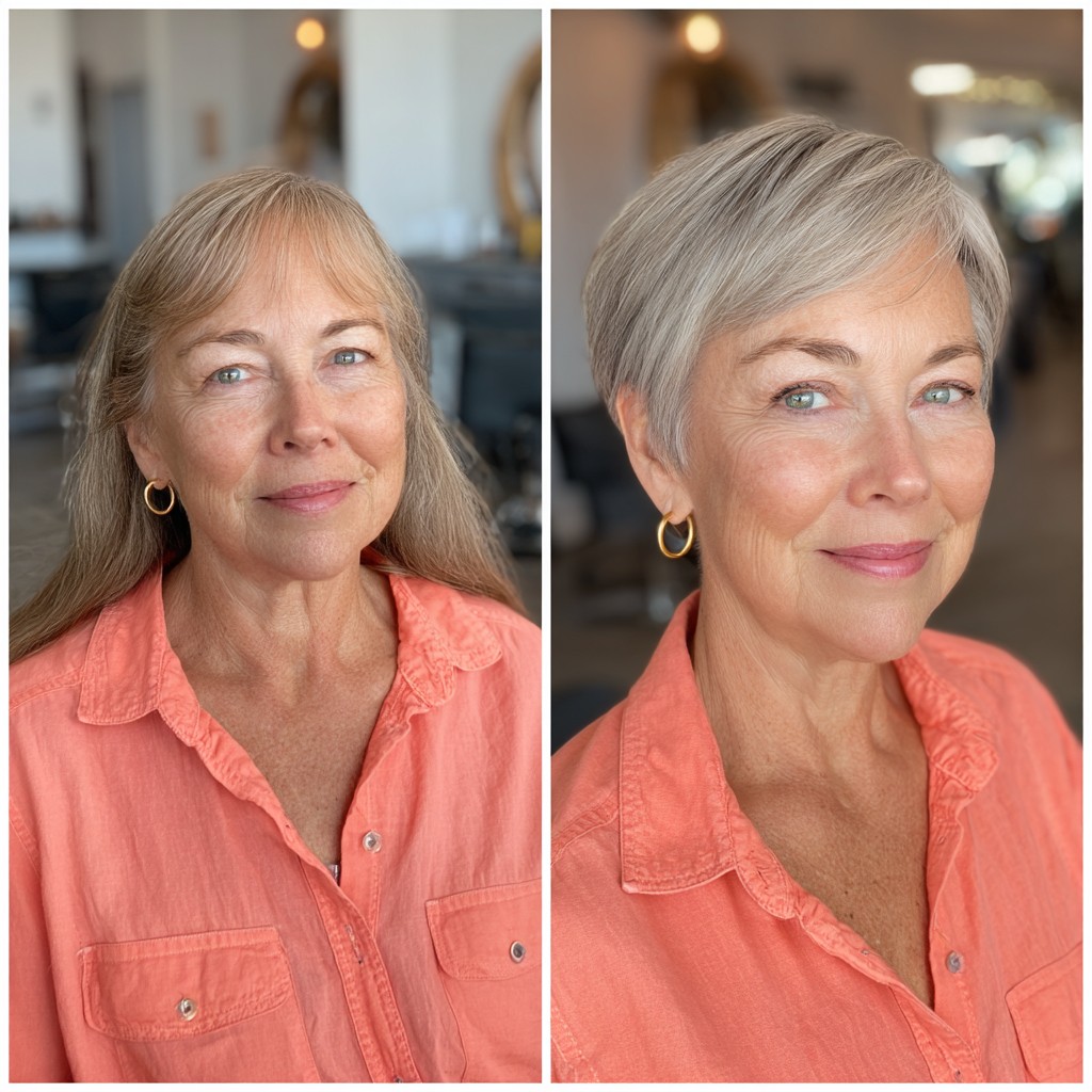 Chic Short Silver Pixie with Soft Texture