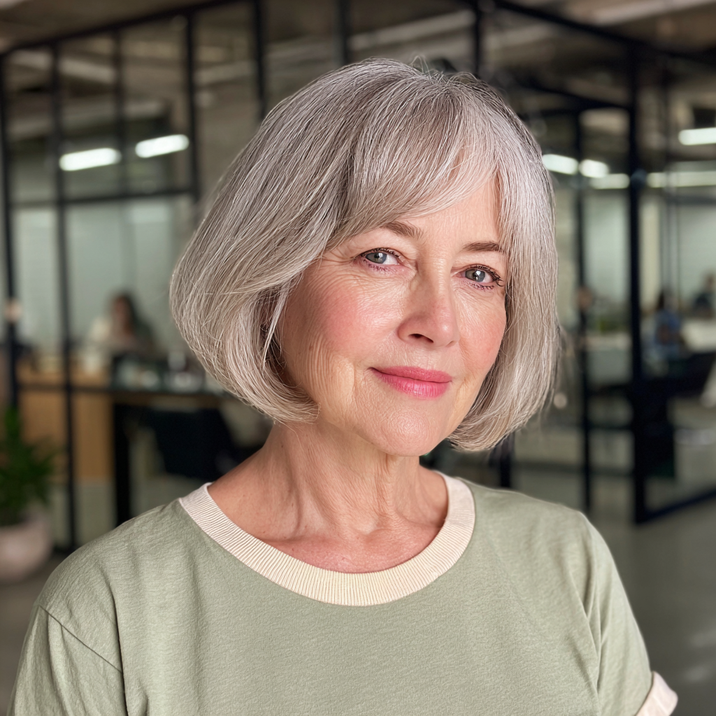 Chic Silver Bob with Soft Rounded Edges