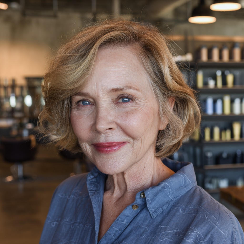 Chic Soft Bronde Bob with Effortless Waves