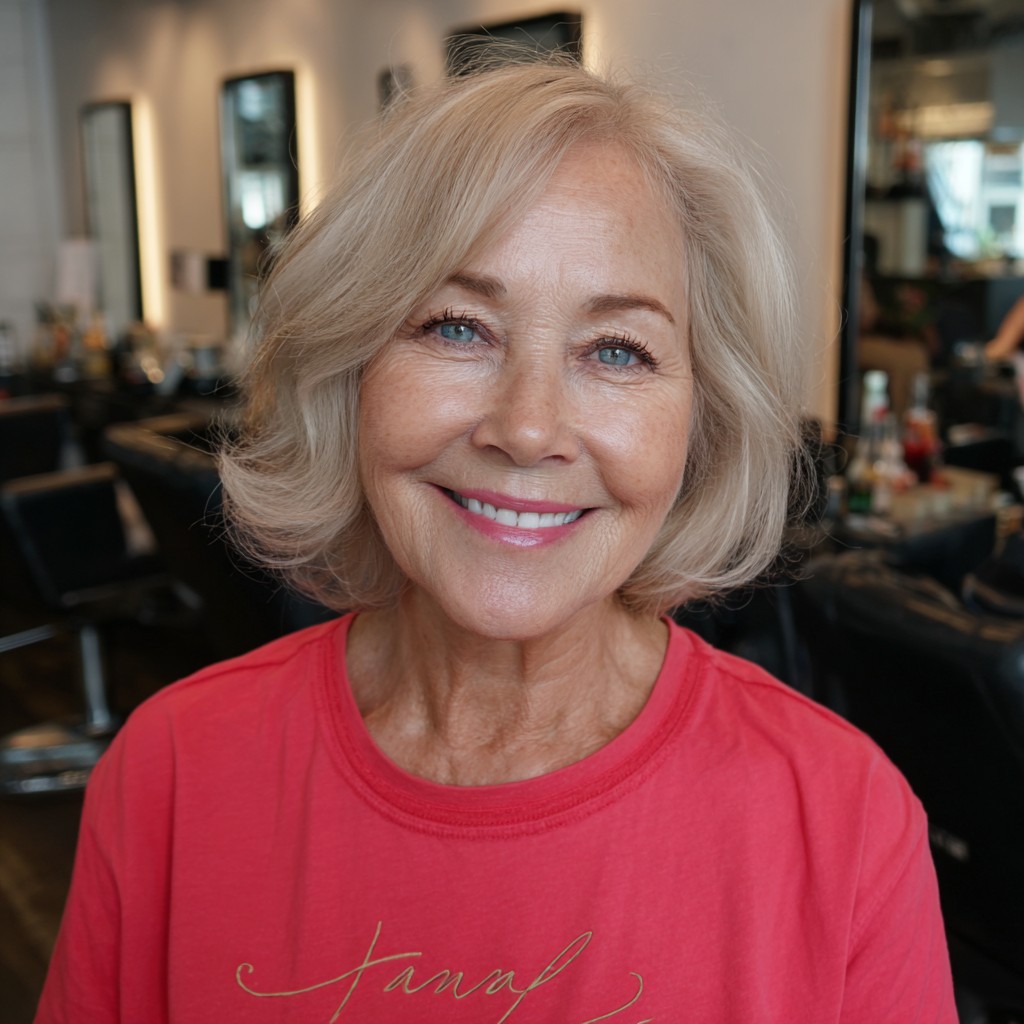 Chic Softly Layered Blonde Bob