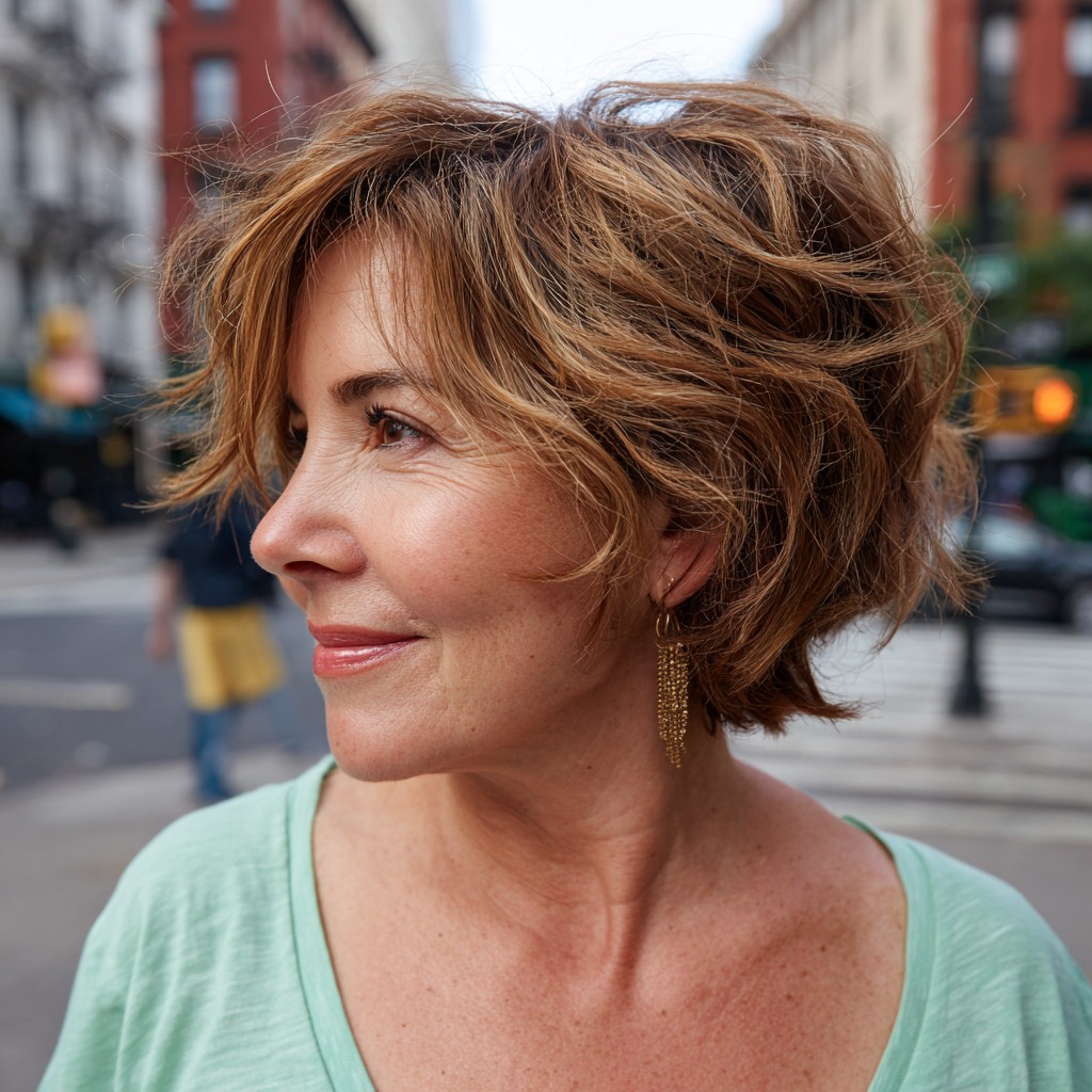 Chic Textured Bob with Soft Waves