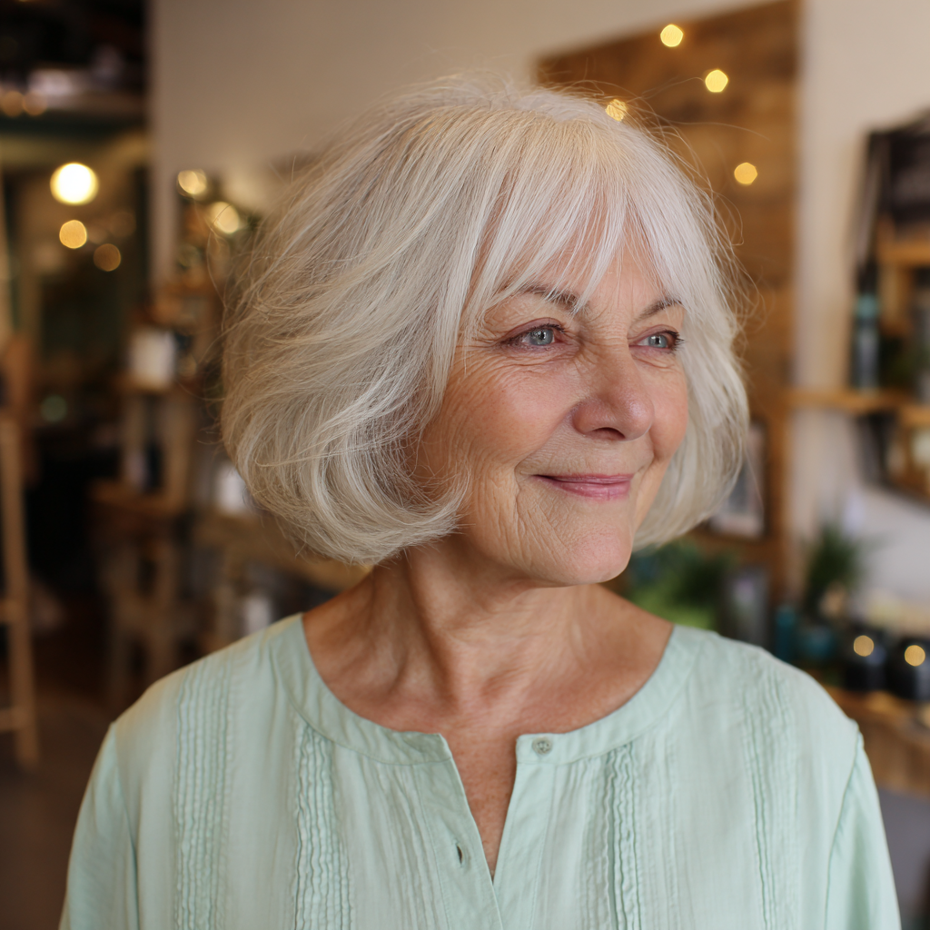 Chic Textured Bob with Subtle Fringed Layers