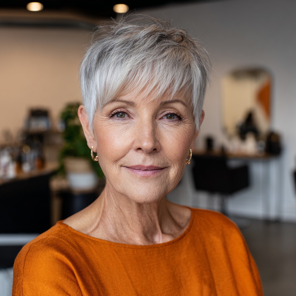 Chic Textured Pixie Cut with Wispy Bangs