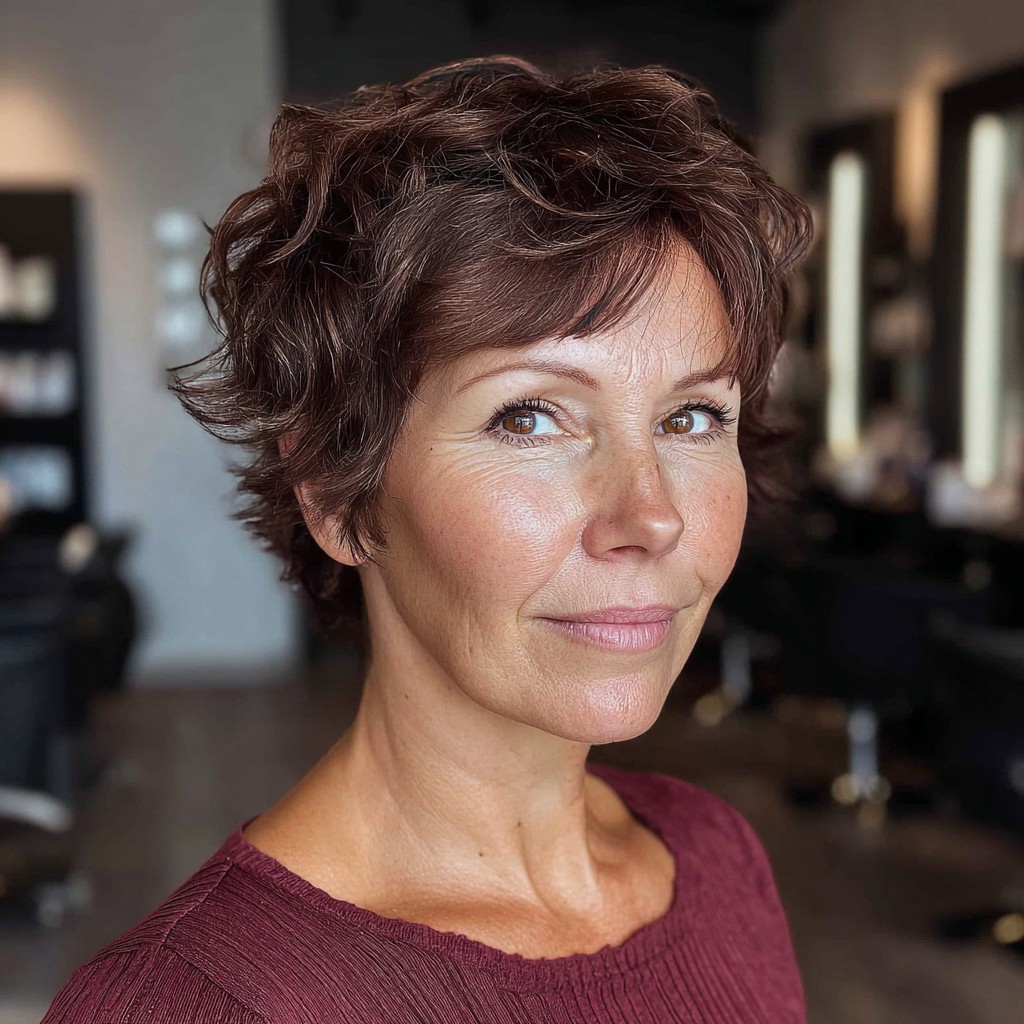 chic textured short curly cut