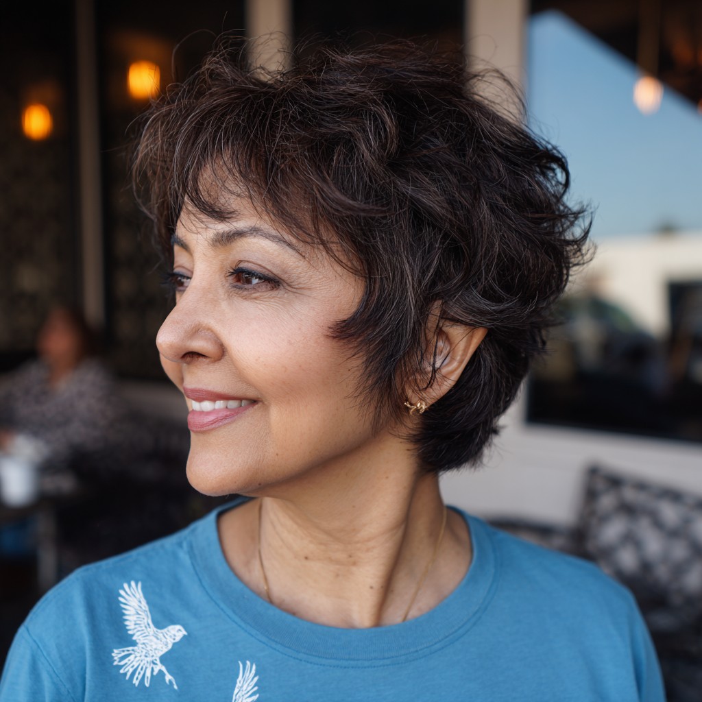 Chic Textured Short Cut with Playful Volume