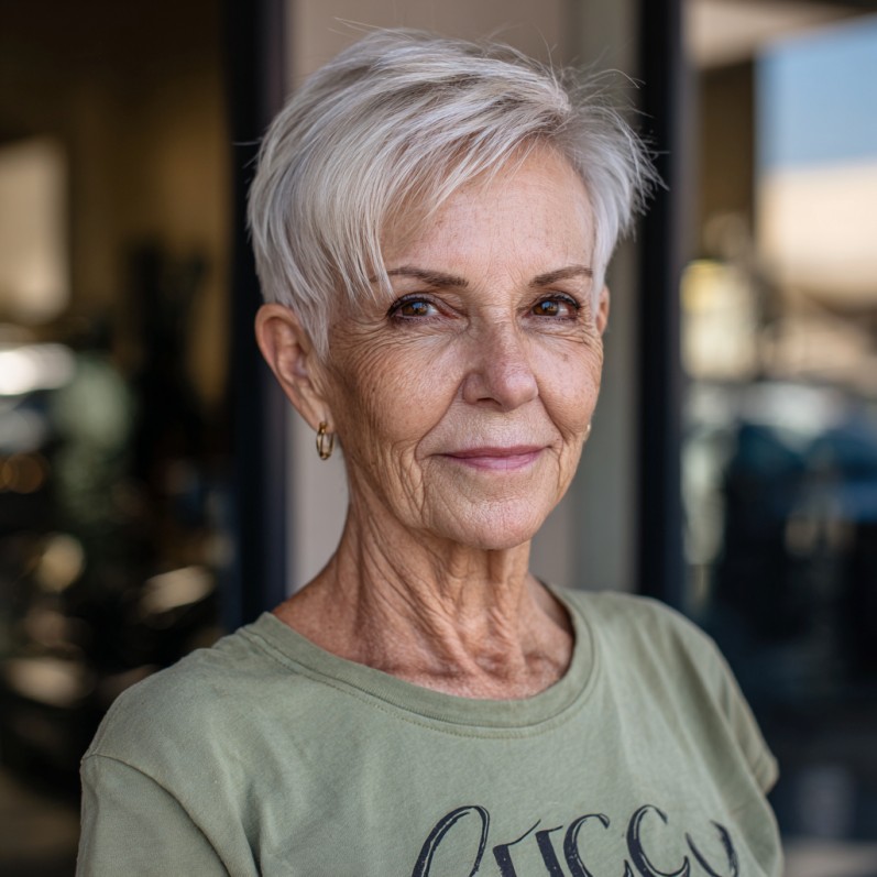 Chic Textured Short Pixie with Subtle Volume