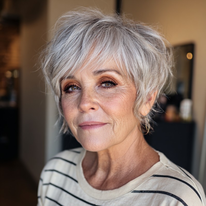 Choppy Layered Ash Mixie Shag with Textured Ends