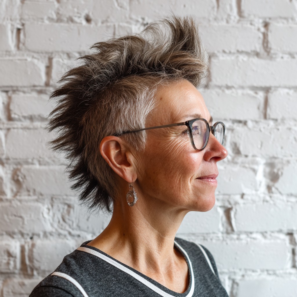 Edgy Textured Mohawk with Short Sides