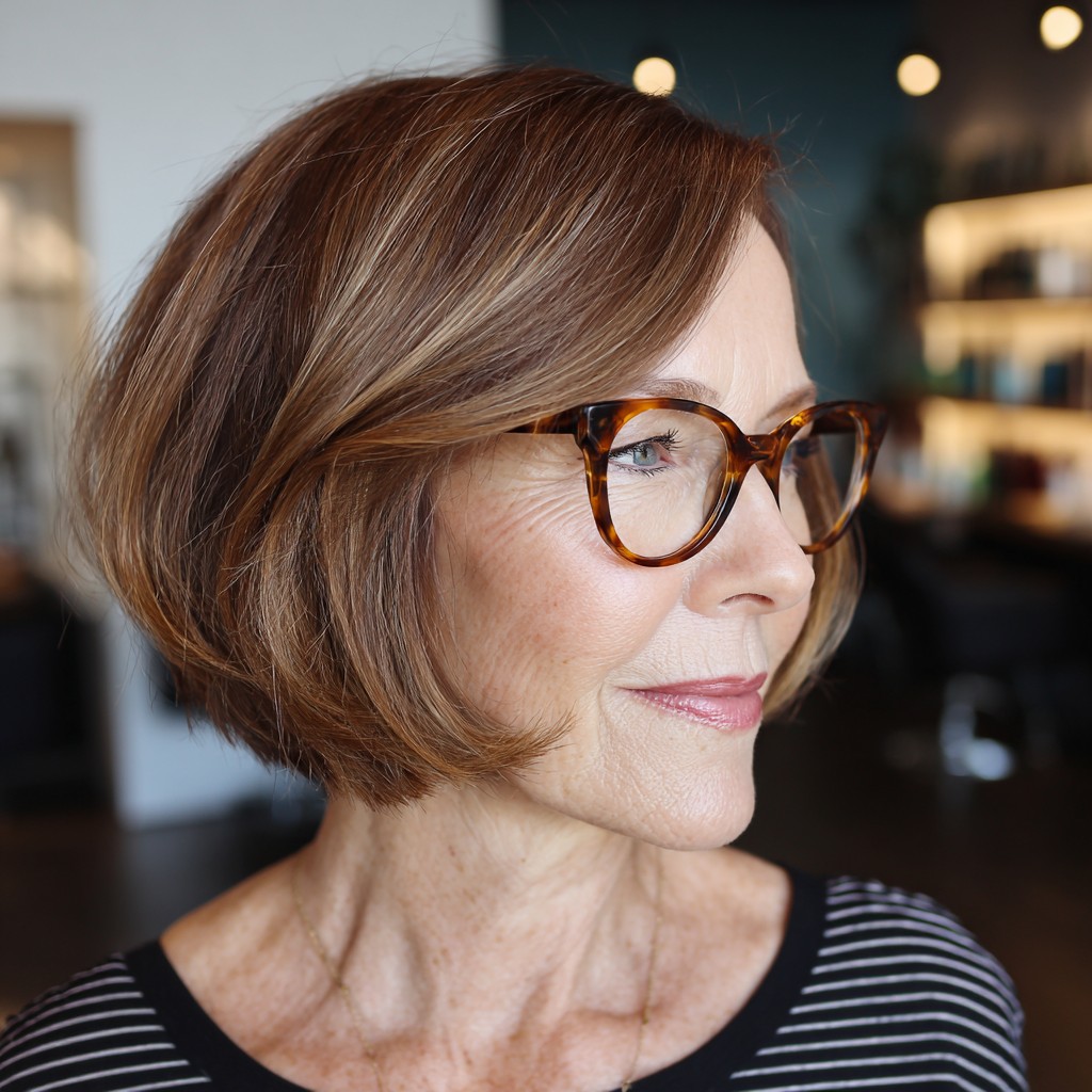 Elegant Softly Layered Bob with Gentle Highlights