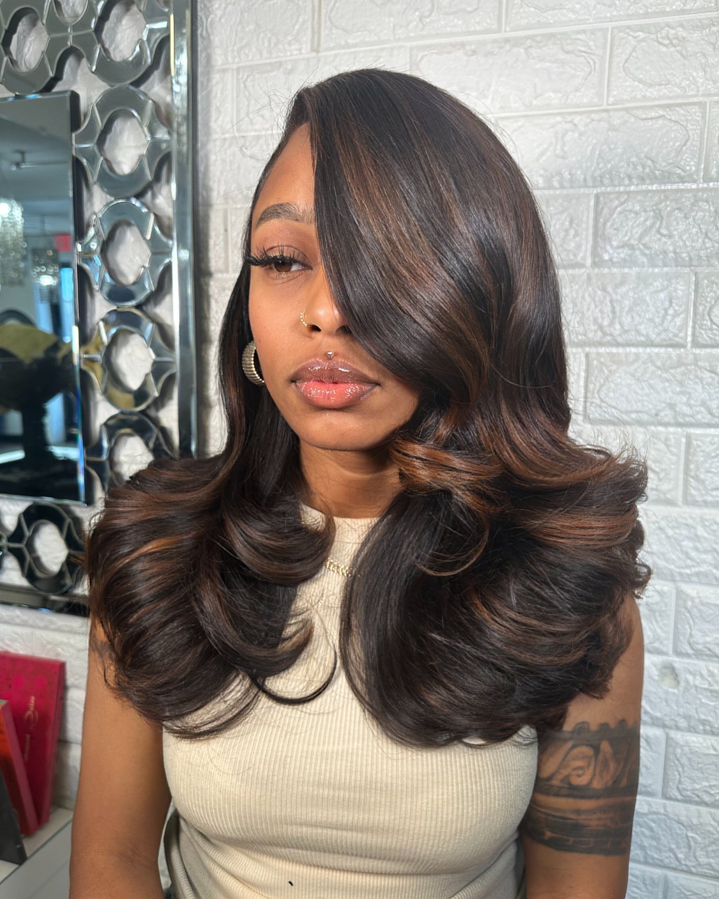 Glamorous Long Layers with Face-Framing Highlights