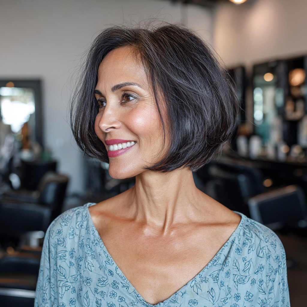 Modern Rounded Bob with Soft Layers
