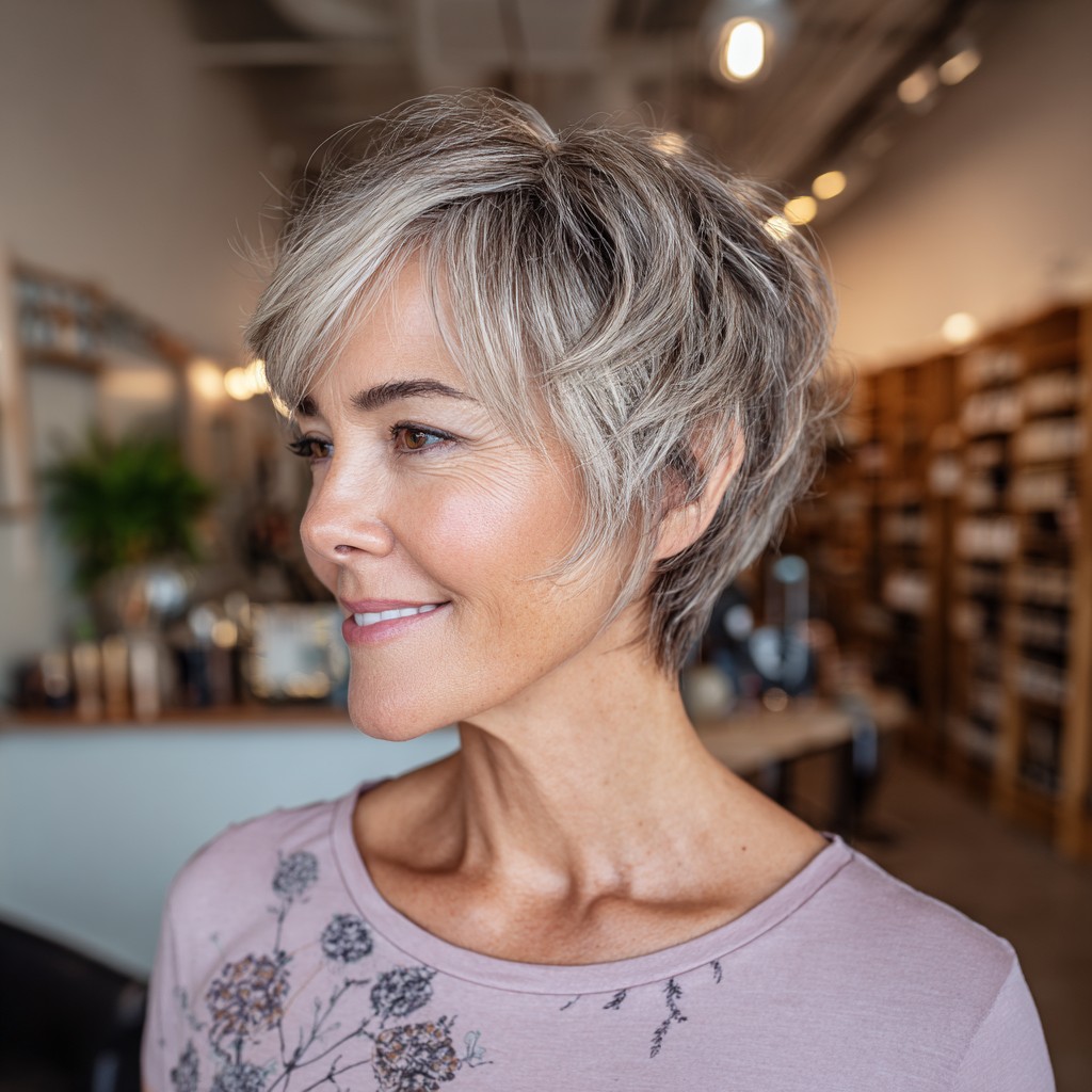 Modern Textured Short Cut with Soft Bangs