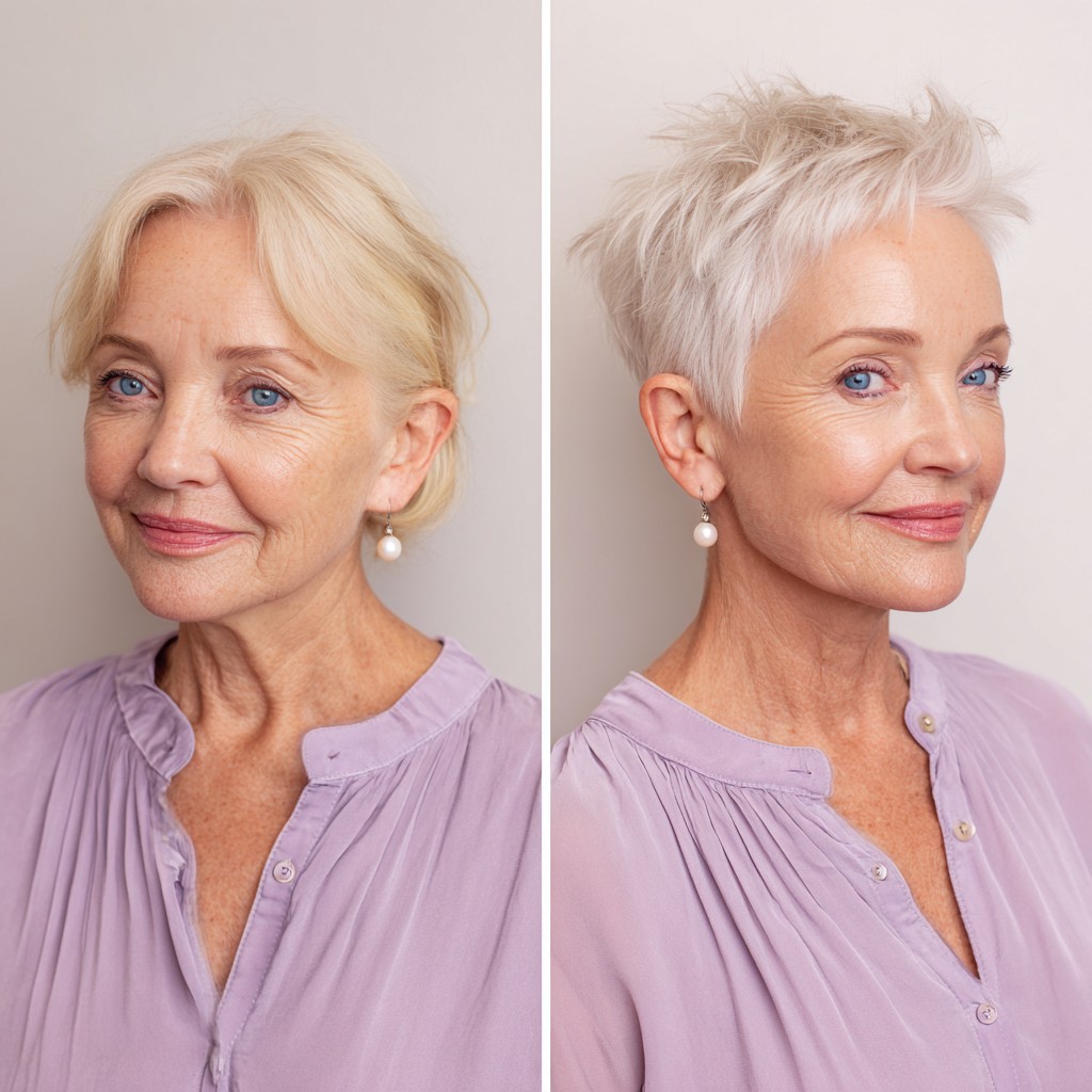 Modern Textured Short Pixie with Soft Highlights