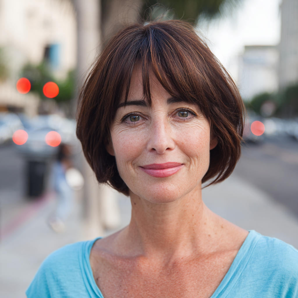 Sleek Textured Bob with Subtle Bangs