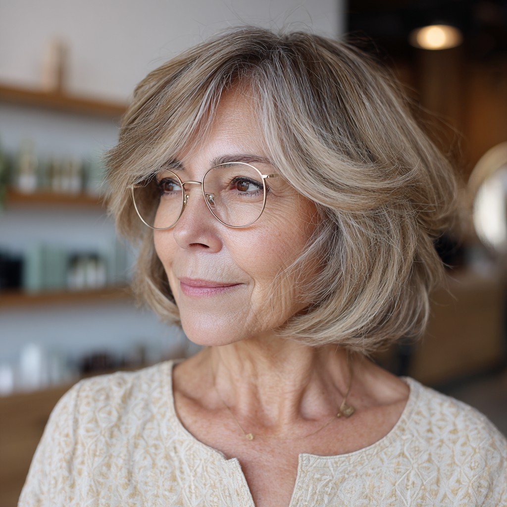 Soft Bronde Textured Bob with Gentle Layers