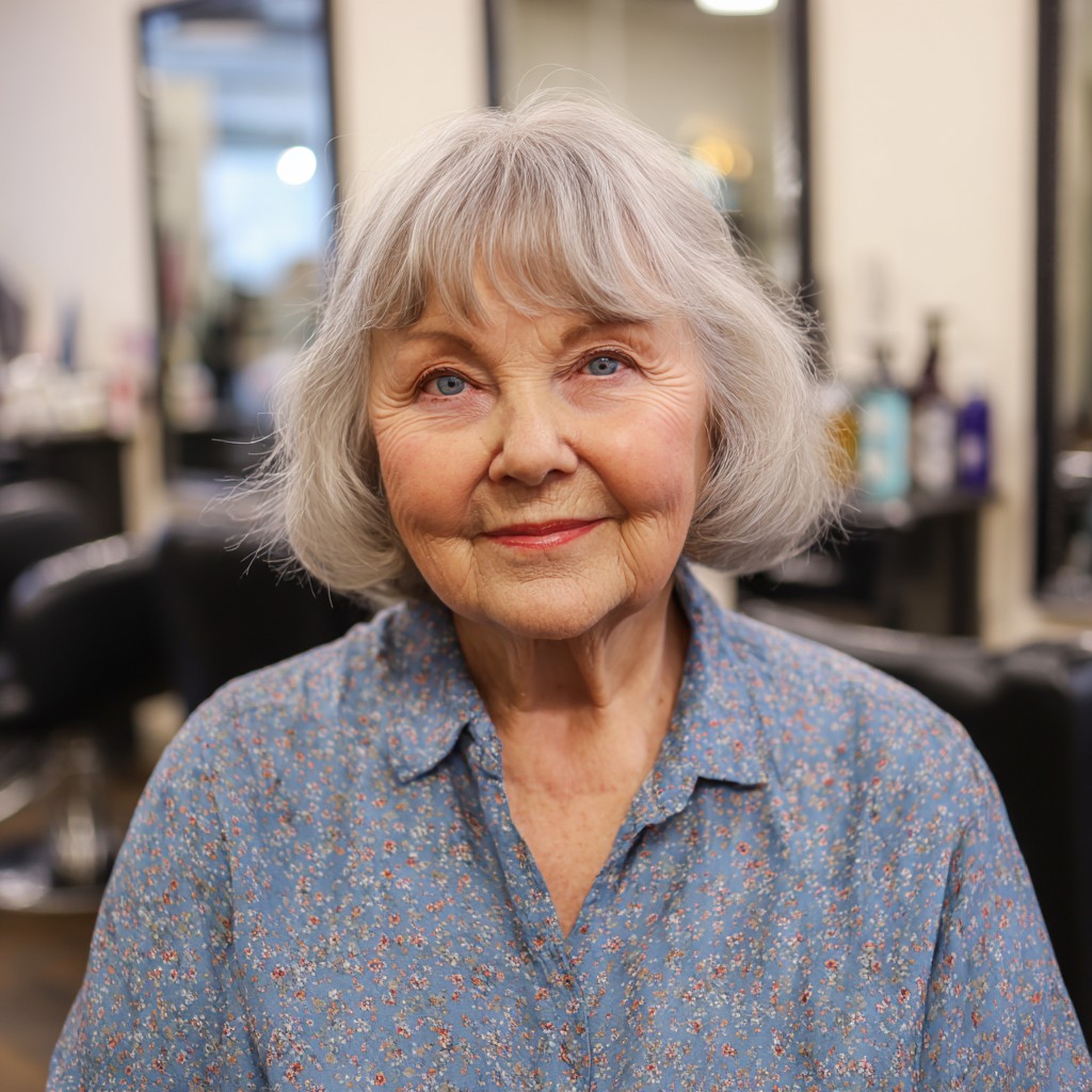 Softly Textured Bob with Wispy Bangs