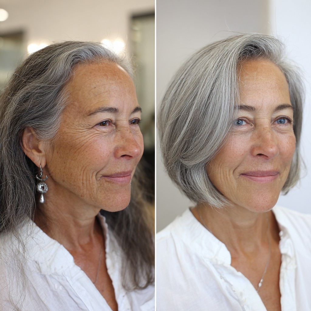 Stylish Softly Curved Bob for Mature Women