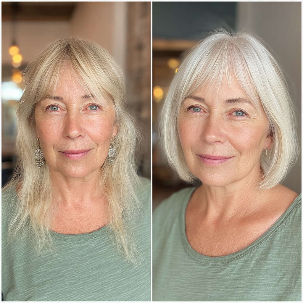 Stylish Textured Bob with Subtle Blonde Highlights