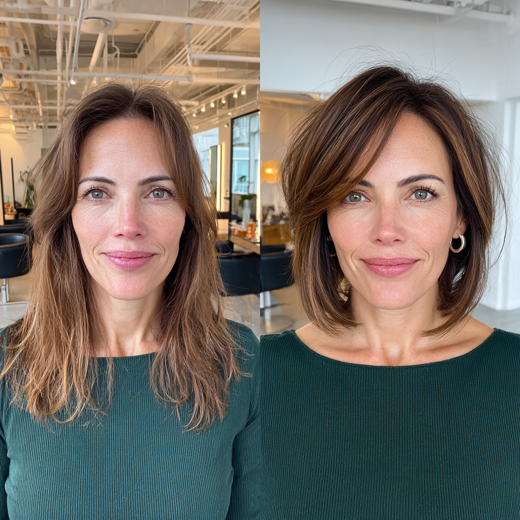 Stylish Textured Lob with Subtle Highlights