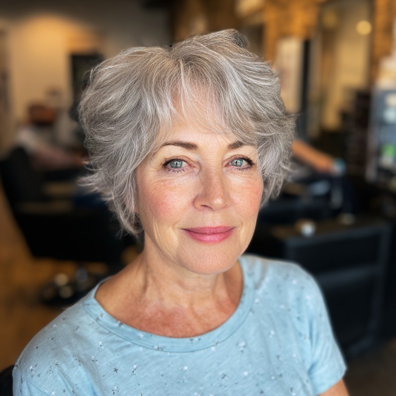 Textured Ash Blonde Mixie Shag with Playful Volume