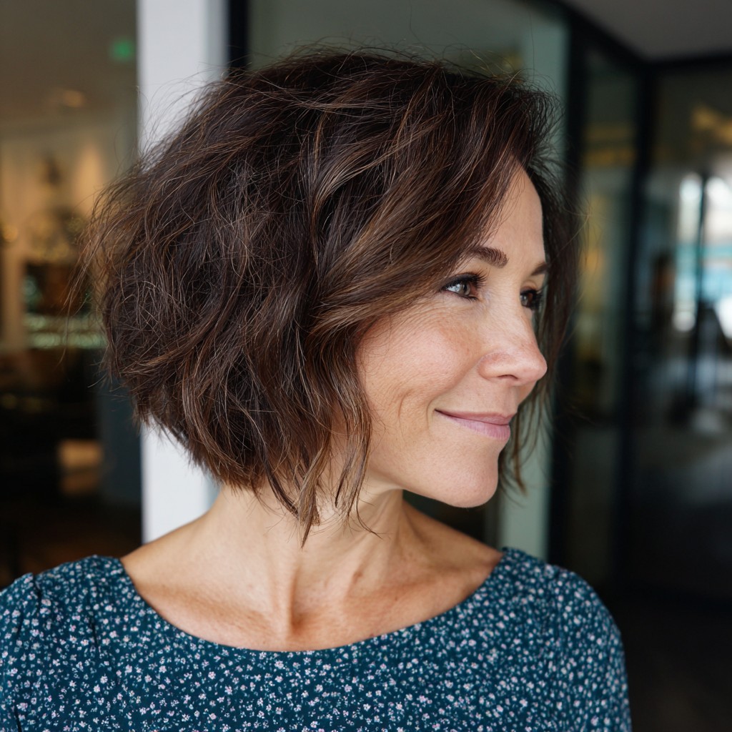 Textured Bob with Effortless Volume