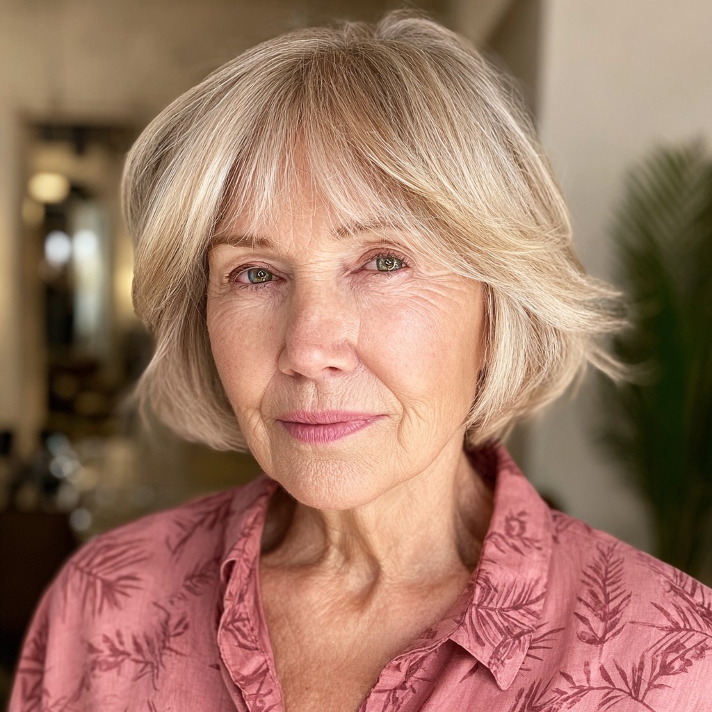 Textured Bob with Soft Wispy Bangs