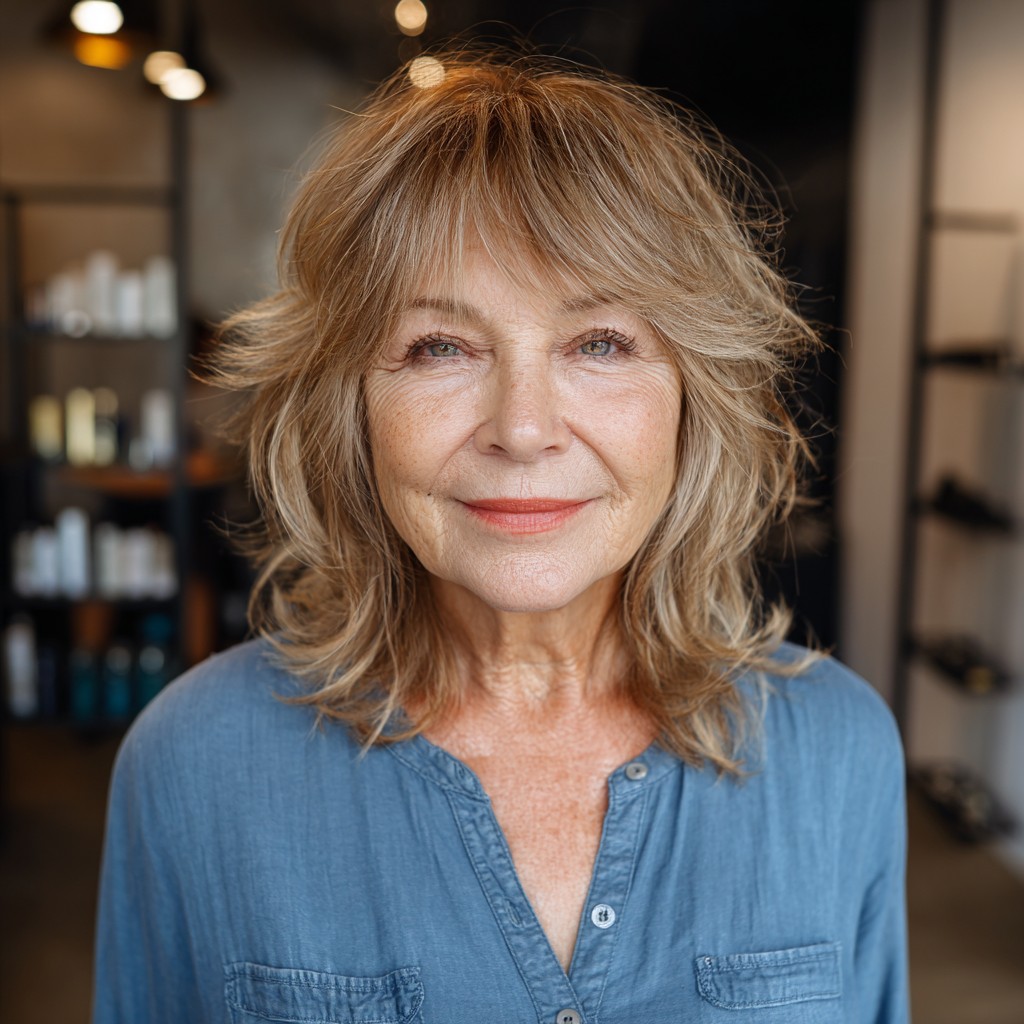 Textured Bronde Shag with Soft Layers