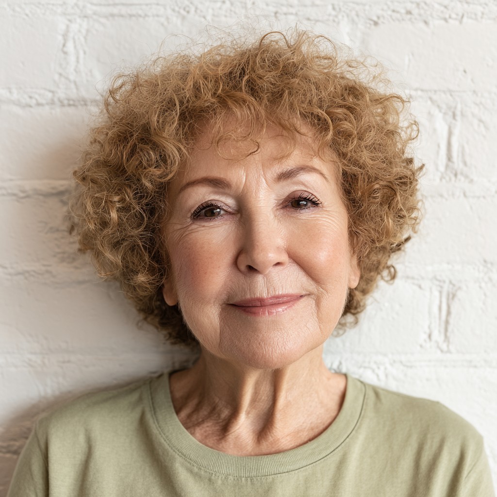 Textured Curly Bob with Subtle Highlights