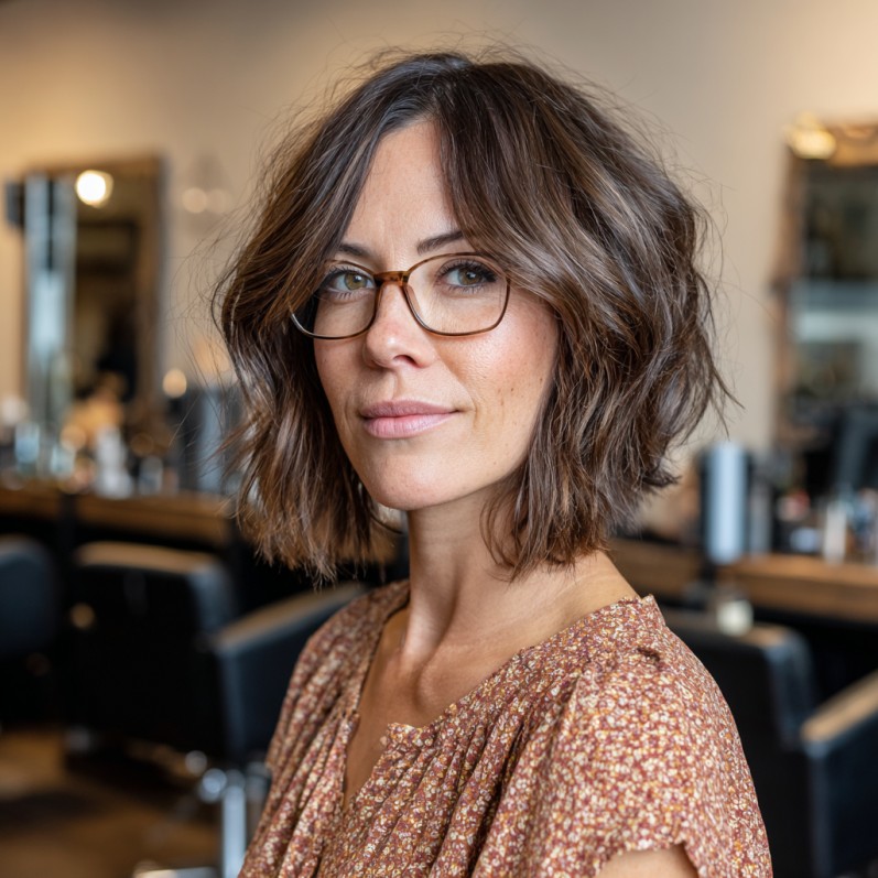 Textured Curtain Bob with Effortless Waves
