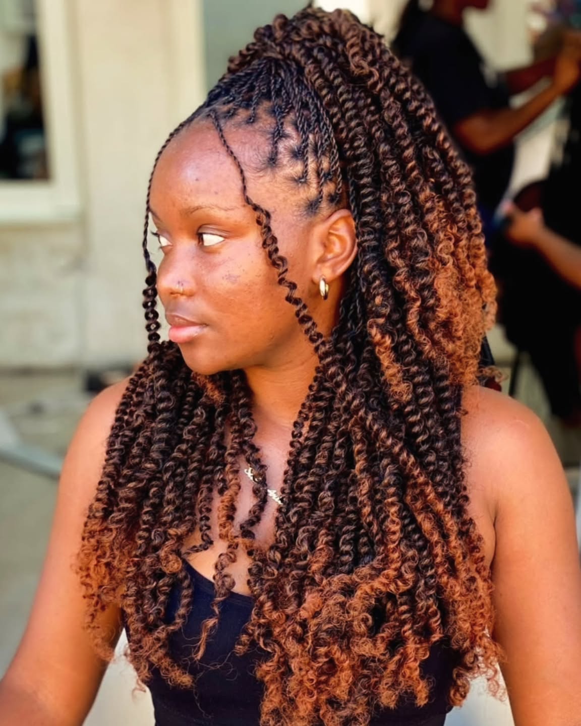 Textured High Ponytail with Defined Curls